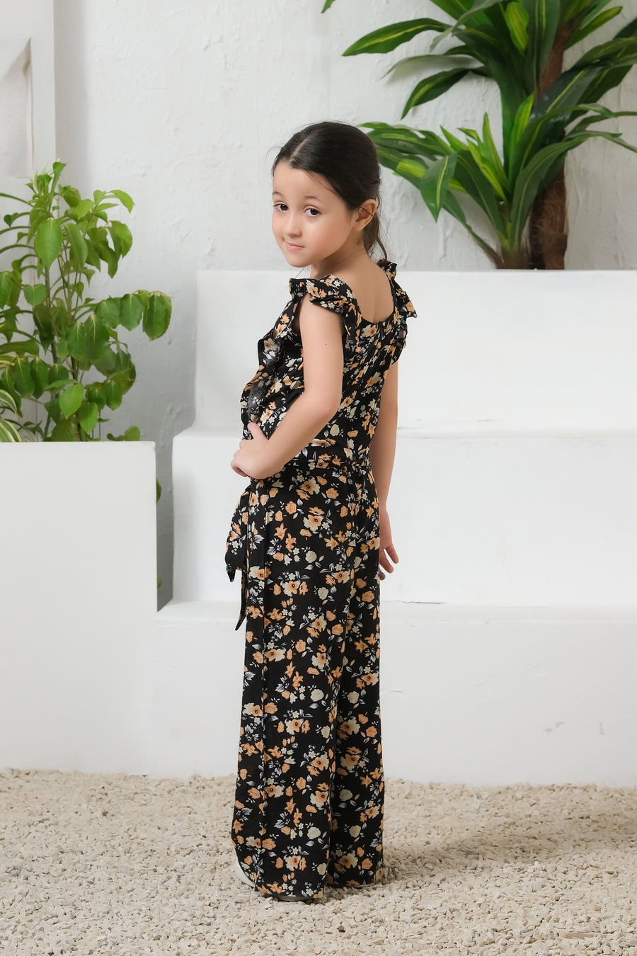 Black Ember Floral Wide Leg Jumpsuit