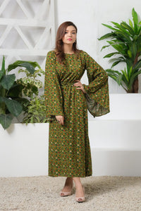 Green Floral Allover Floral Print Tunic Dress - Soft Summer Crepe - The Last Sprinkle - Sprinkles Pakistan