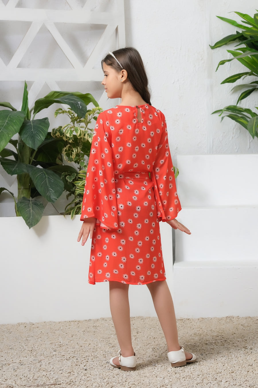 Orange Blossom Match Allover Floral Print Tunic Dress