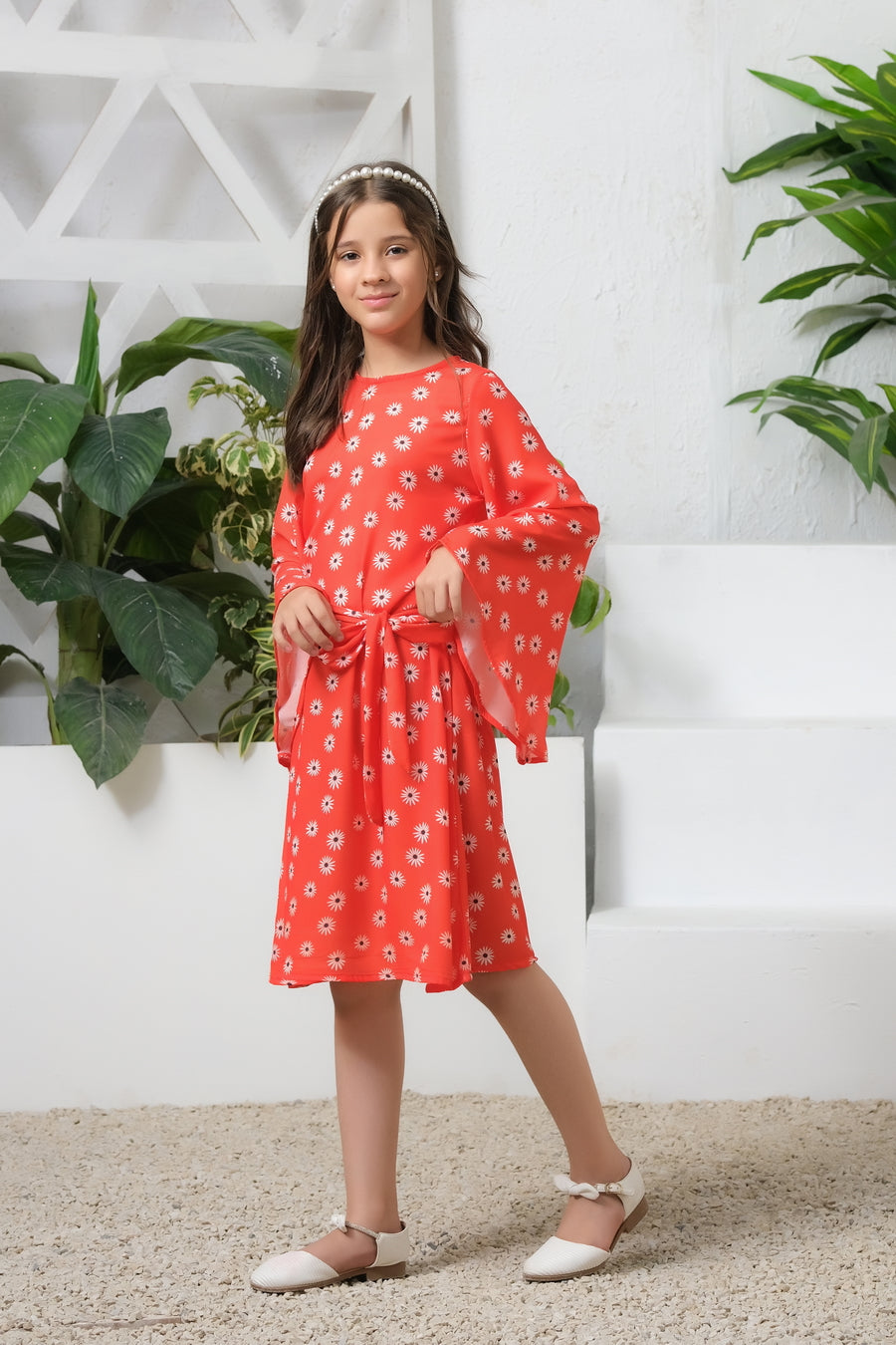 Orange Blossom Match Allover Floral Print Tunic Dress