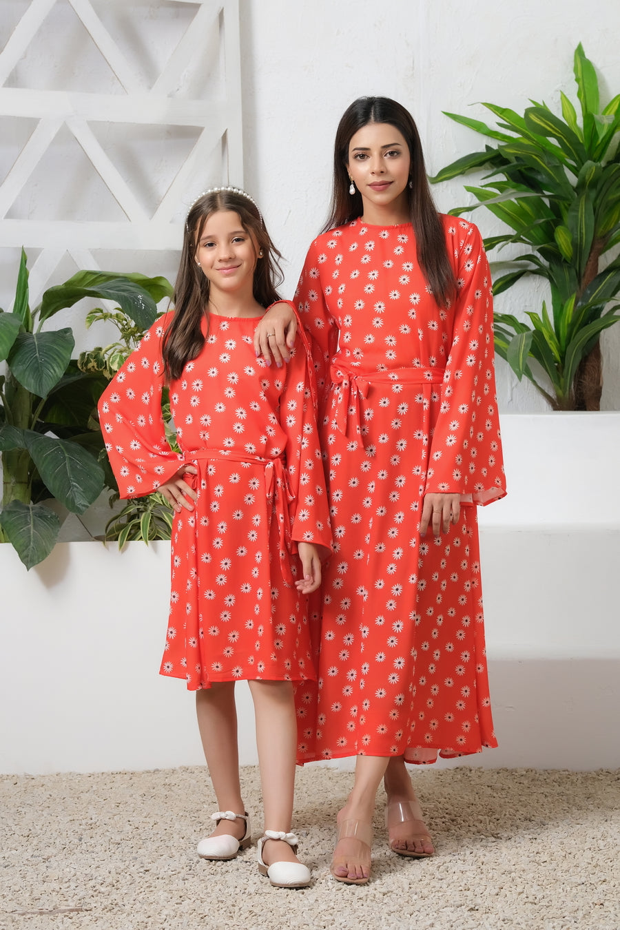 Orange Blossom Match Allover Floral Print Tunic Dress