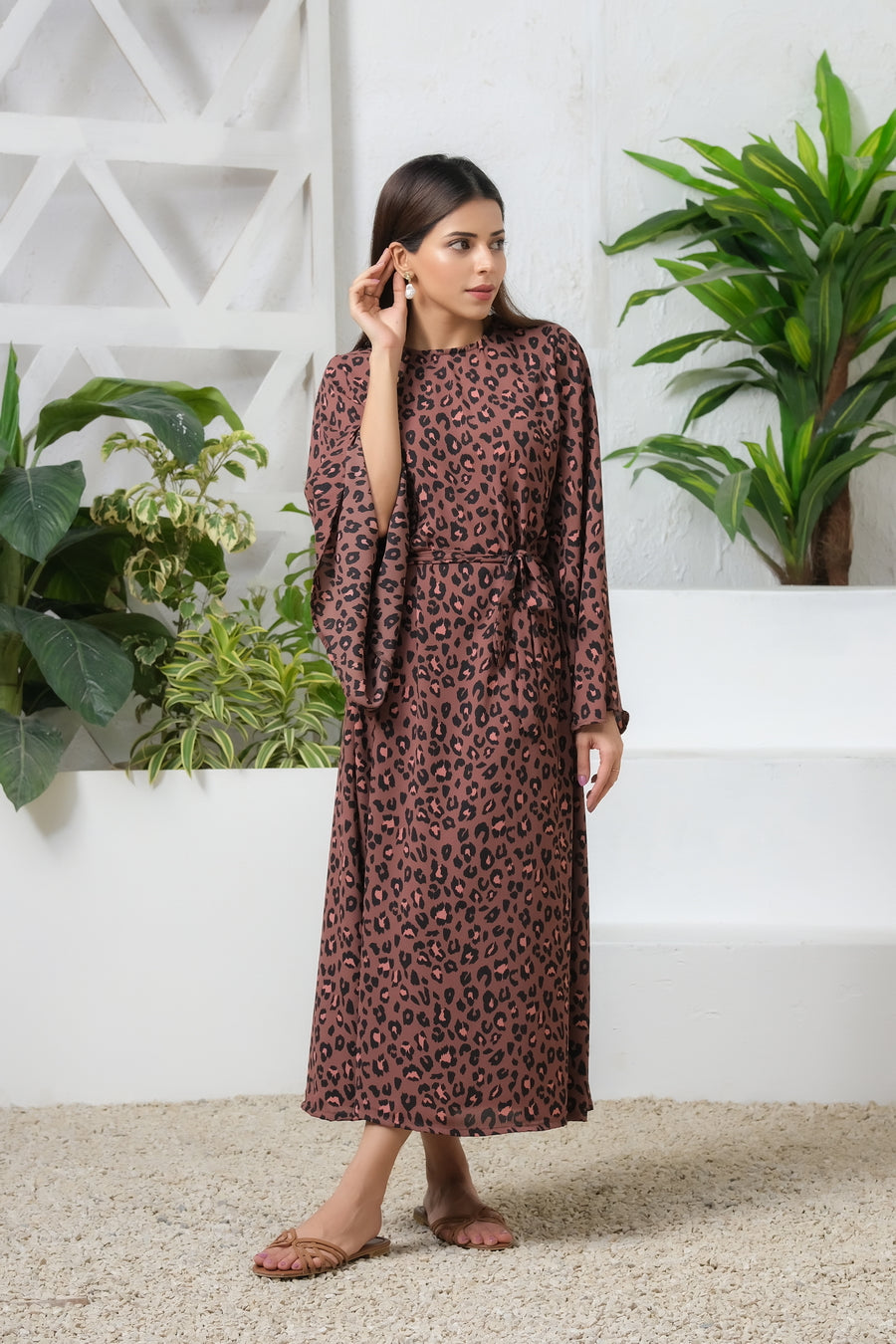 Leopard Print Pair Allover Print Tunic Dress