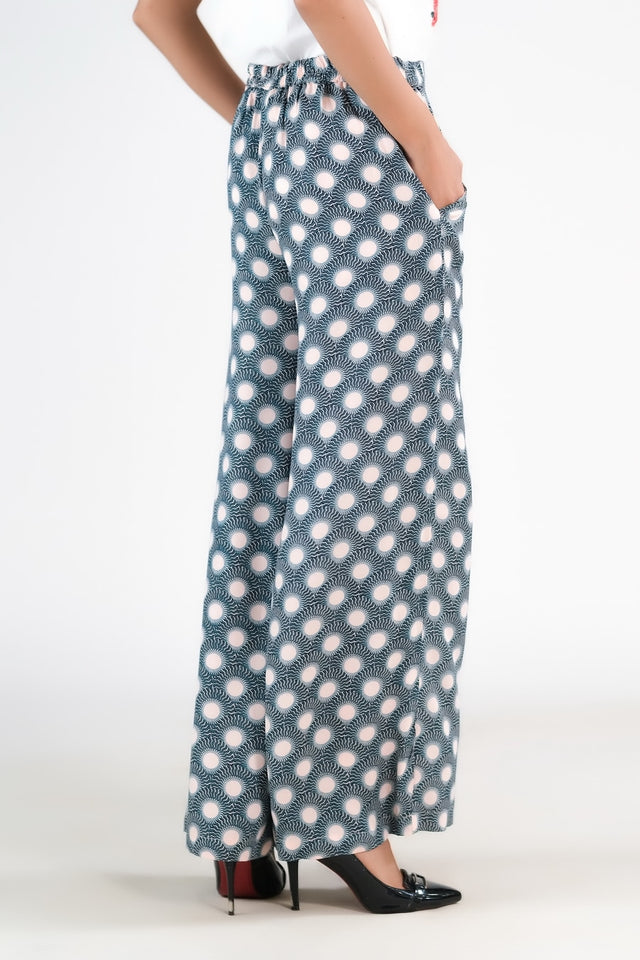Aqua Wide Leg Pant - Soft Summer Crepe - bottoms, pants, women-bottom, women-clearance - Sprinkles Pakistan