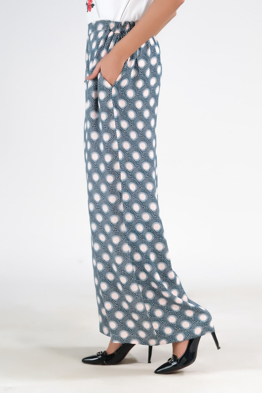 Aqua Wide Leg Pant - Soft Summer Crepe - bottoms, pants, women-bottom, women-clearance - Sprinkles Pakistan