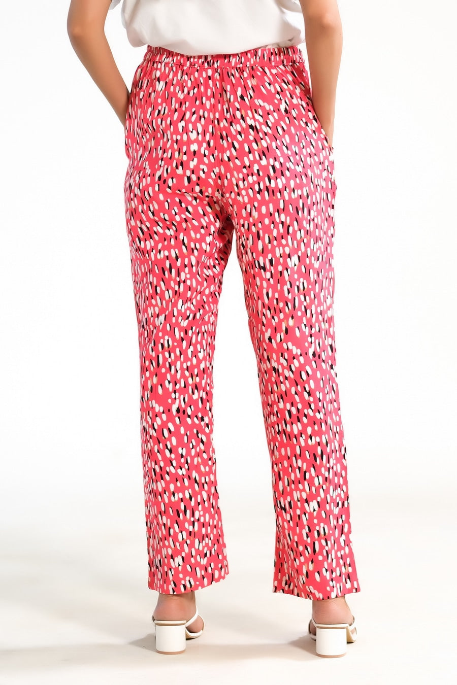Red Floral Straight Pant