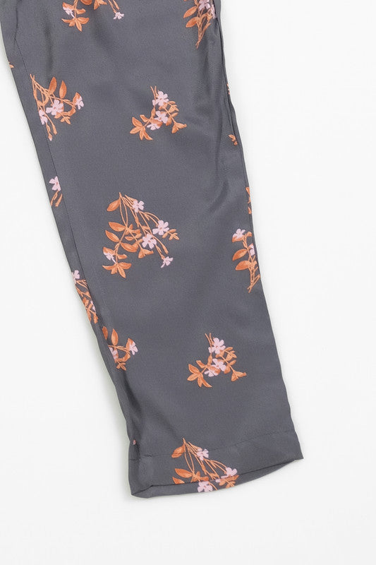 Heather Grey Straight Pant Front Button