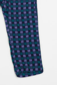 Indigo Gingham Straight Pant Front Button - Soft Summer Crepe - bottoms, grand-sale, bottom, pants, kids-clearance - Sprinkles Pakistan