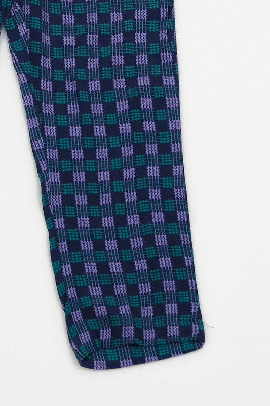 Indigo Gingham Straight Pant Front Button - Soft Summer Crepe - bottoms, grand-sale, bottom, pants, kids-clearance - Sprinkles Pakistan