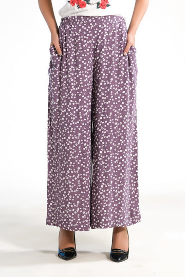 Allover Ditsy Floral Wide Leg Pant
