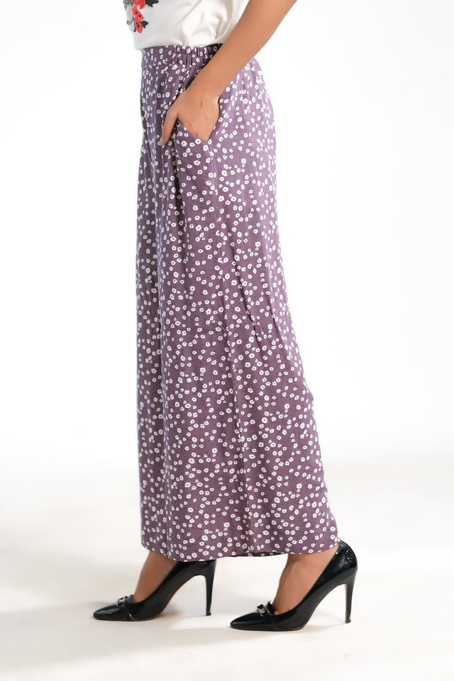 Allover Ditsy Floral Wide Leg Pant