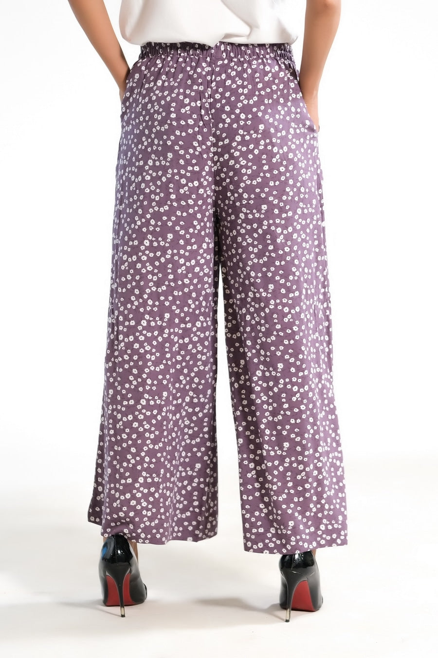 Allover Ditsy Floral Wide Leg Pant