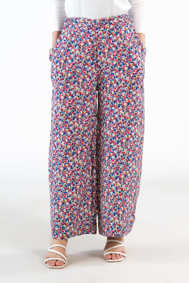 Allover Floral Wide Leg Pant