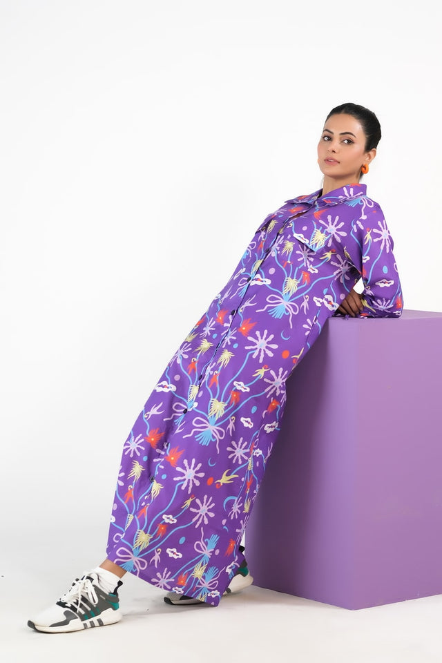 Marine Garden/Violet Aquatic - Cambric