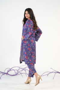 Navy Abstract Floral - Cambric - Cambric - cambric, dresses, 2pcs-rtw, women-clearance - Sprinkles Pakistan