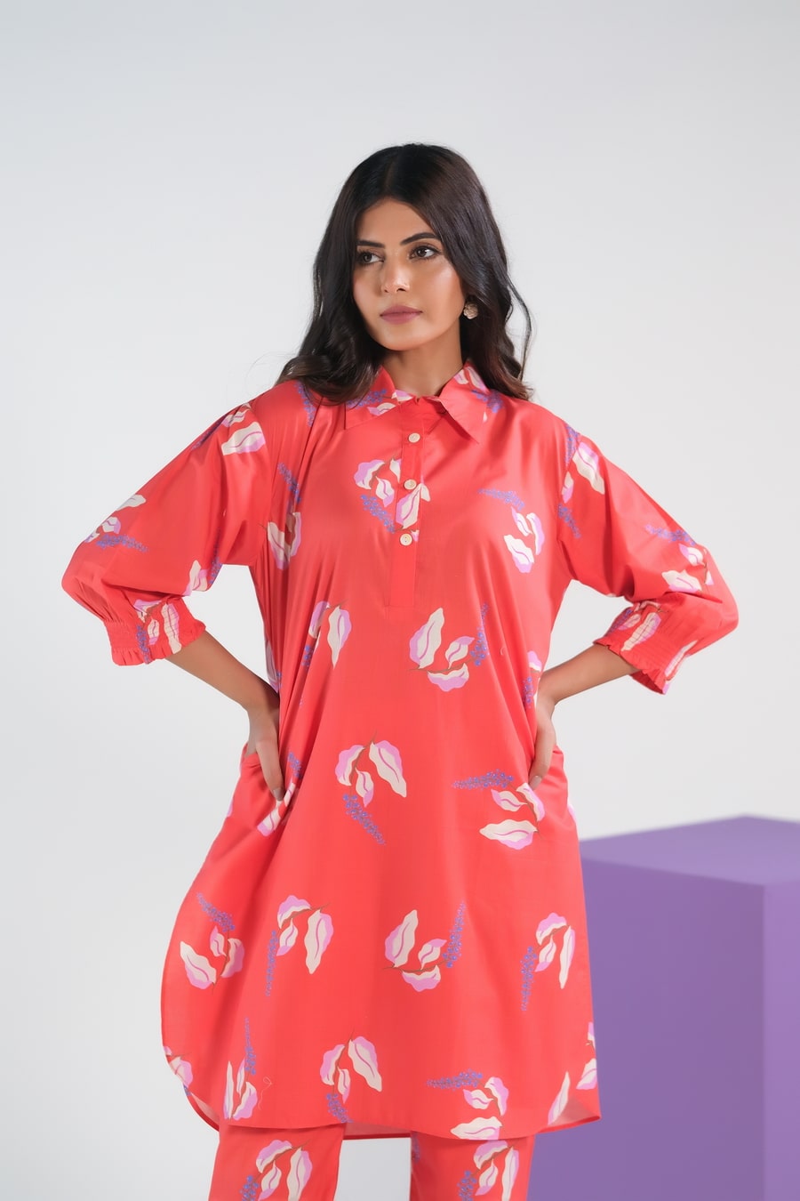 Bean Red Lavender - Cambric