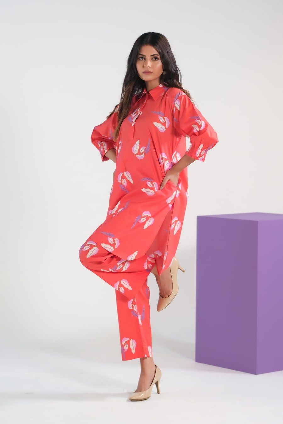 Bean Red Lavender - Cambric