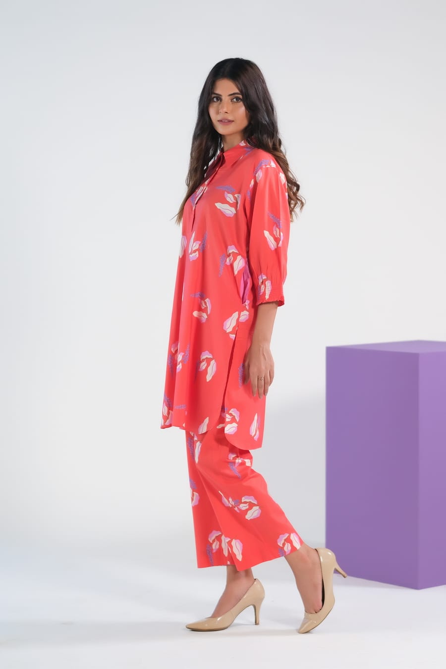 Bean Red Lavender - Cambric