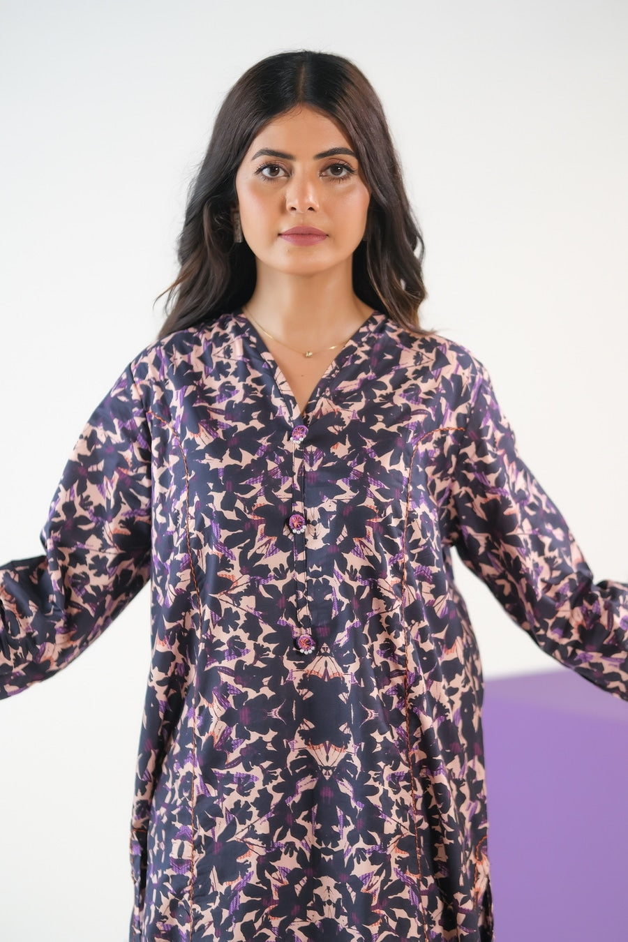 Dark Kaleidoscope - Cambric - Cambric - cambric, dresses, 2pcs-rtw, women-clearance - Sprinkles Pakistan