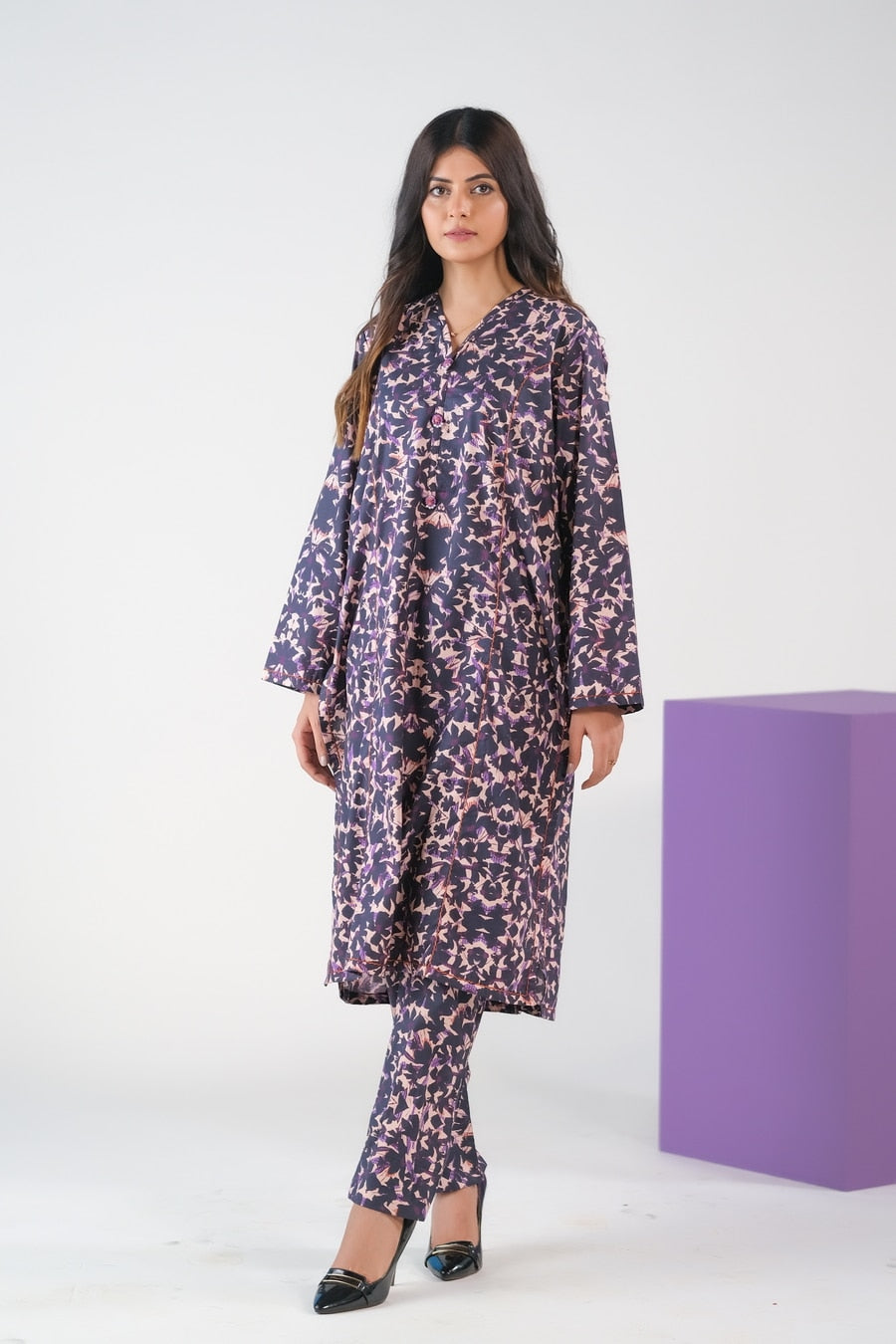 Dark Kaleidoscope - Cambric - Cambric - cambric, dresses, 2pcs-rtw, women-clearance - Sprinkles Pakistan