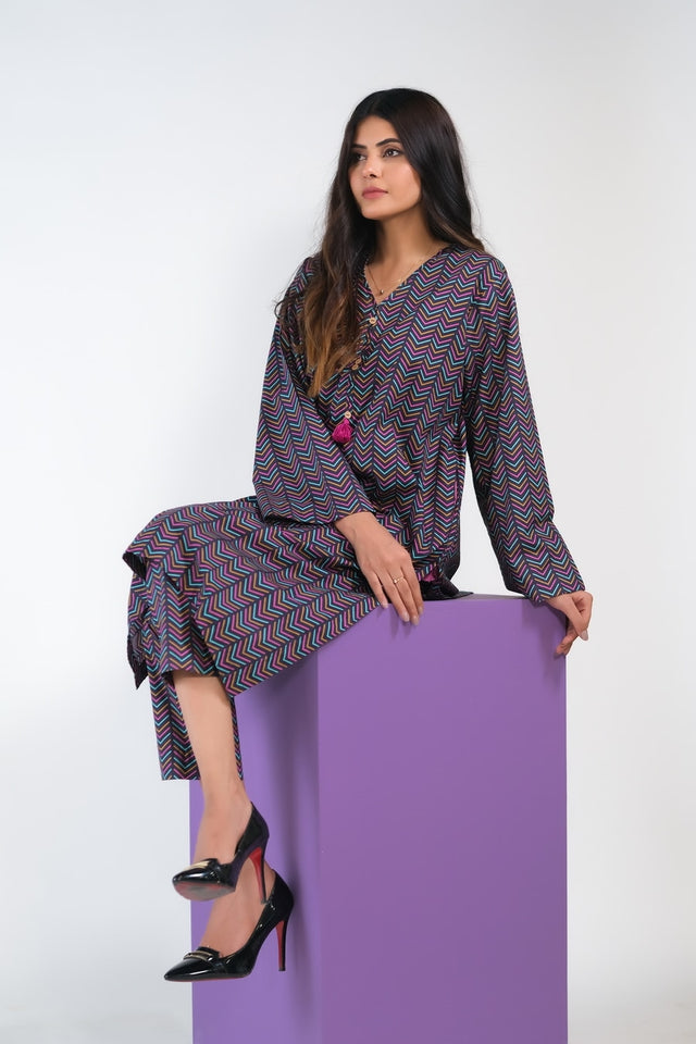 Linear Chevron - Cambric