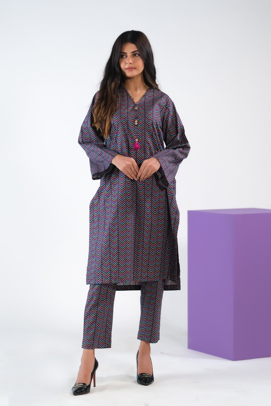 Linear Chevron - Cambric