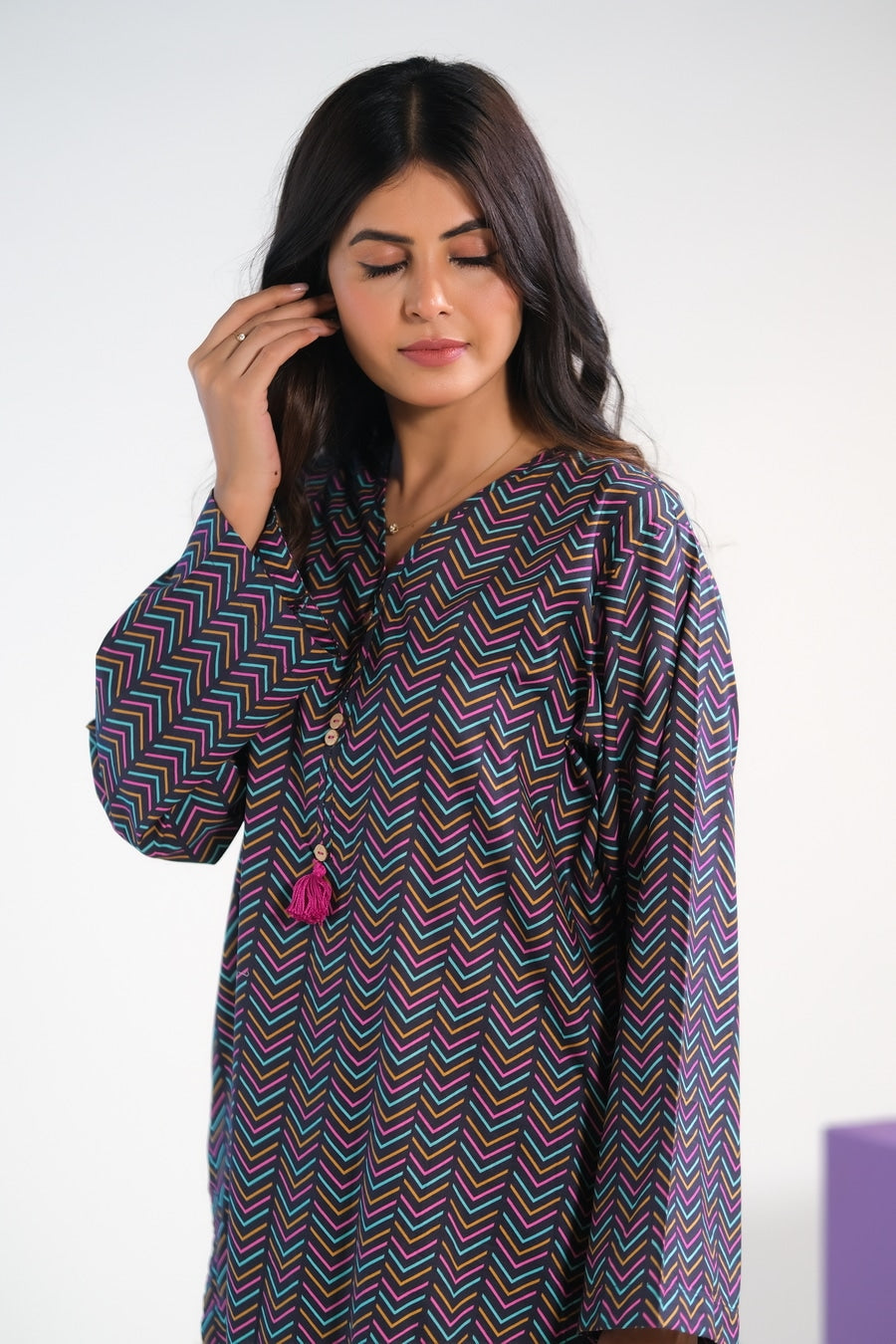 Linear Chevron - Cambric