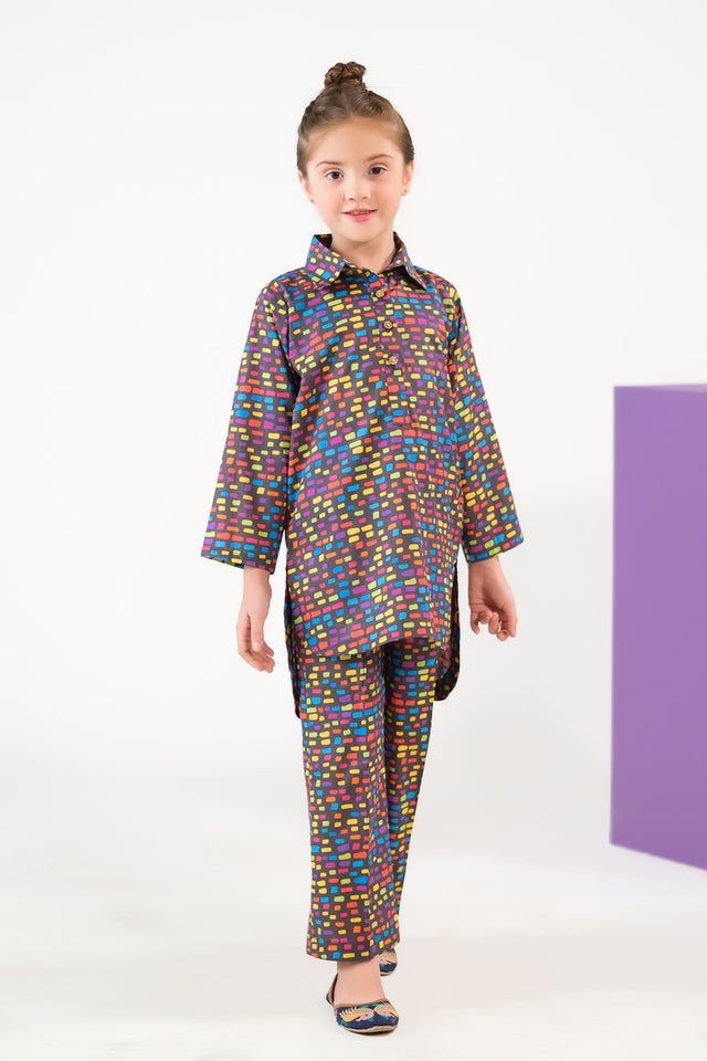 Rainbow Bricks - Cambric - Cambric - 2pcs-ready-to-wear, kids, kids-clearance - Sprinkles Pakistan