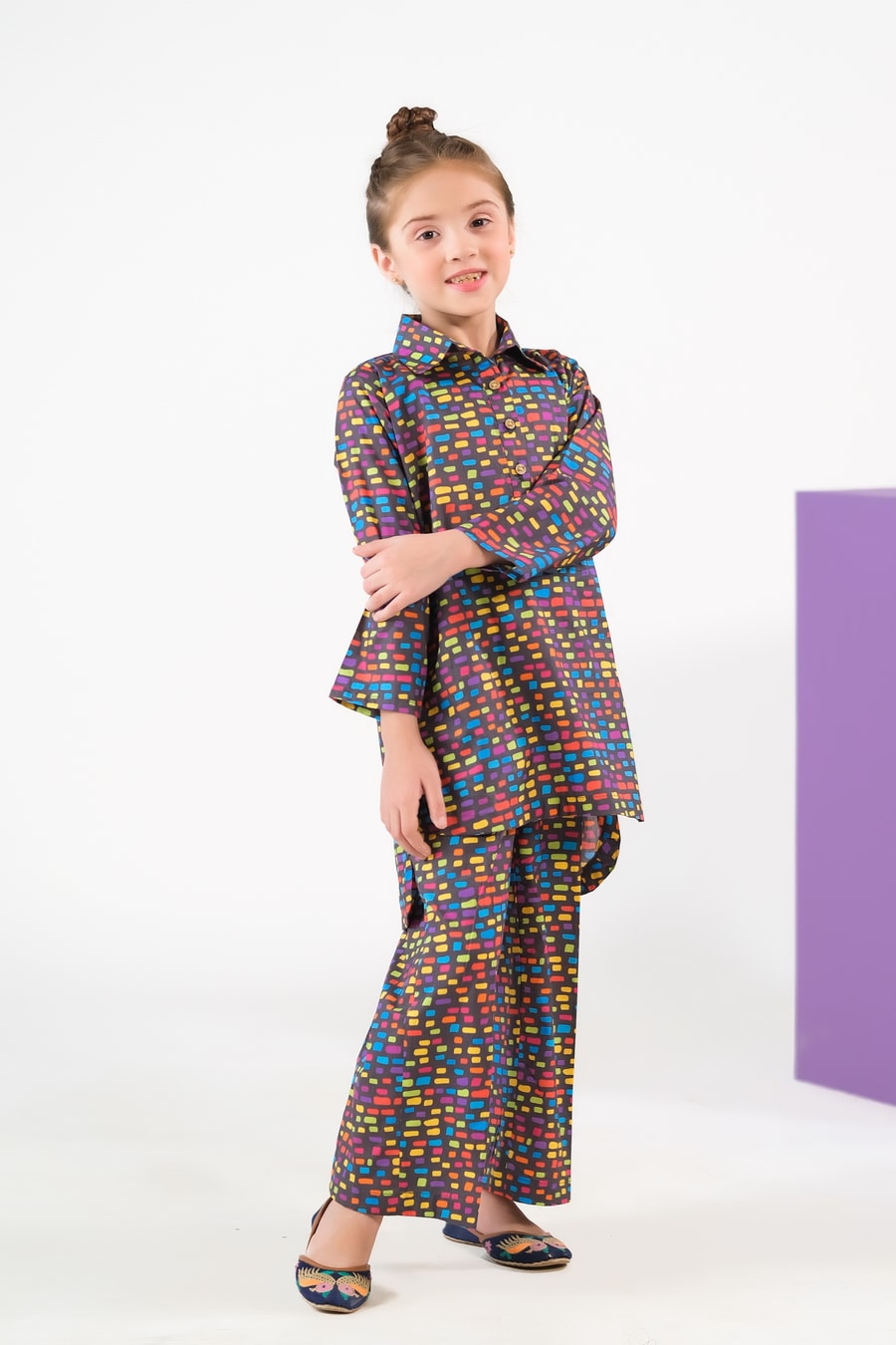Rainbow Bricks - Cambric - Cambric - 2pcs-ready-to-wear, kids, kids-clearance - Sprinkles Pakistan