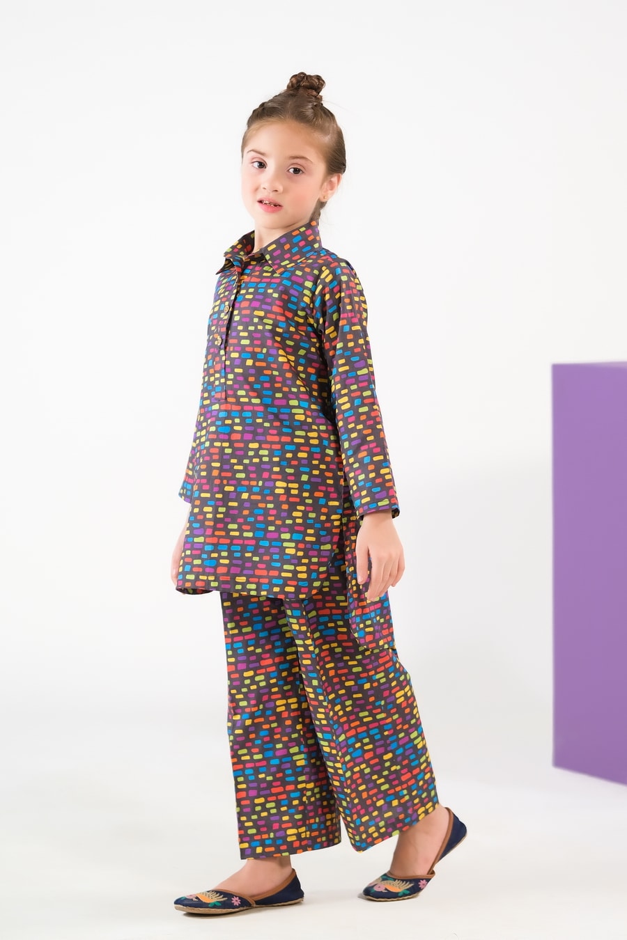 Rainbow Bricks - Cambric - Cambric - 2pcs-ready-to-wear, kids, kids-clearance - Sprinkles Pakistan