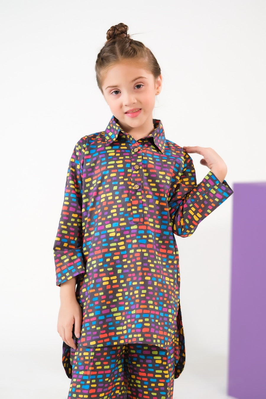 Rainbow Bricks - Cambric - Cambric - 2pcs-ready-to-wear, kids, kids-clearance - Sprinkles Pakistan