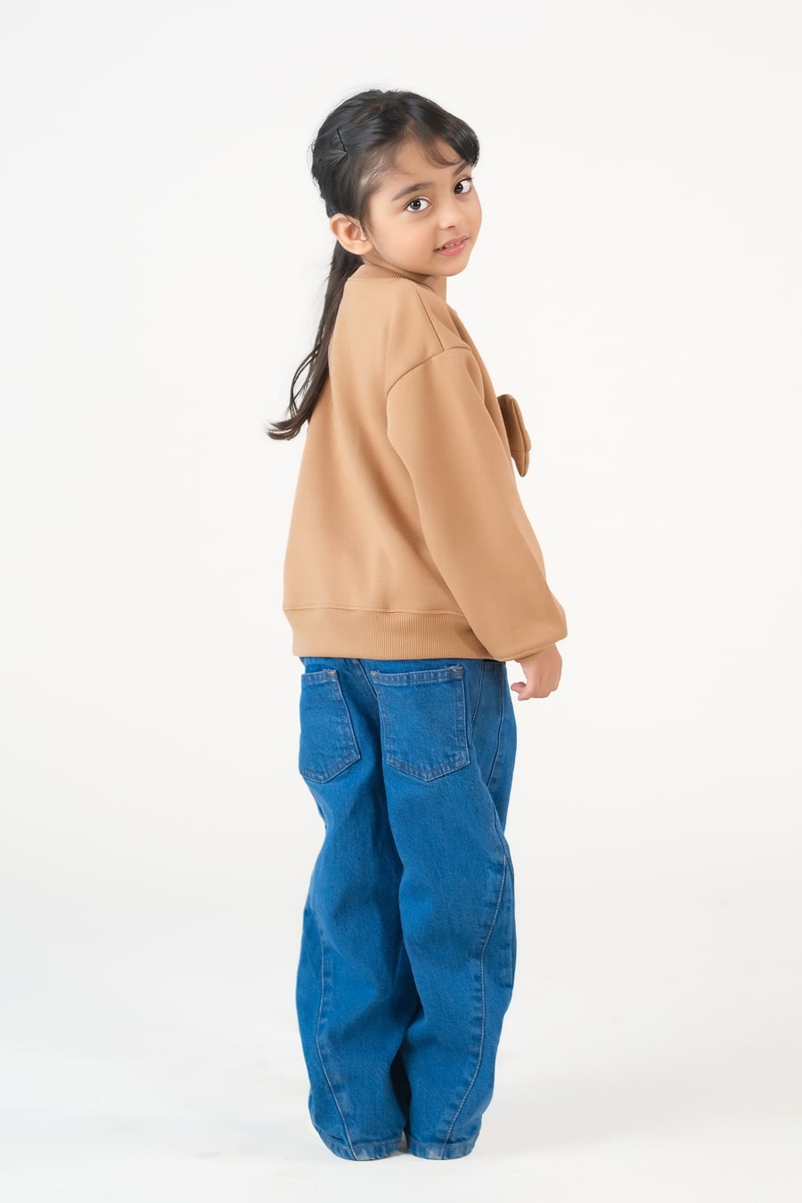 Bow Charm Sweatshirt - Coffee Brown - Fleece - kids, kids-winter, sweat-shirts-hoodies, western - Sprinkles Pakistan