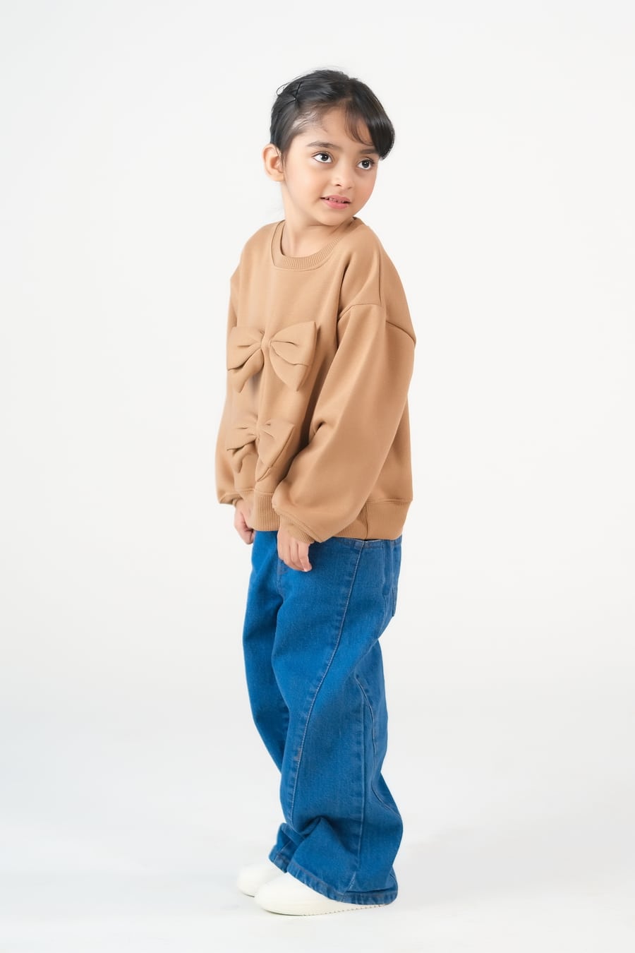 Bow Charm Sweatshirt - Coffee Brown