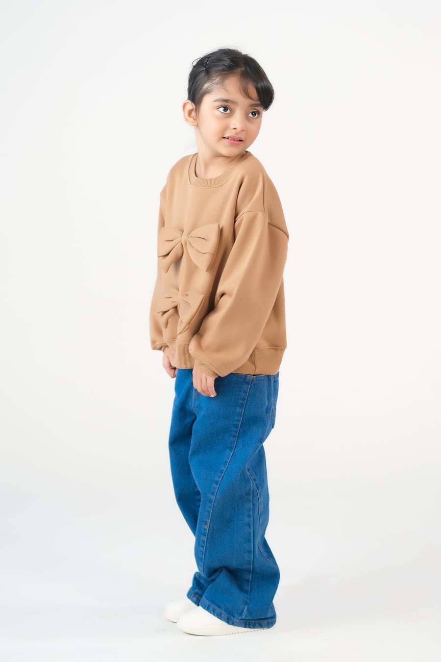 Bow Charm Sweatshirt - Coffee Brown - Fleece - kids, kids-winter, sweat-shirts-hoodies, western - Sprinkles Pakistan
