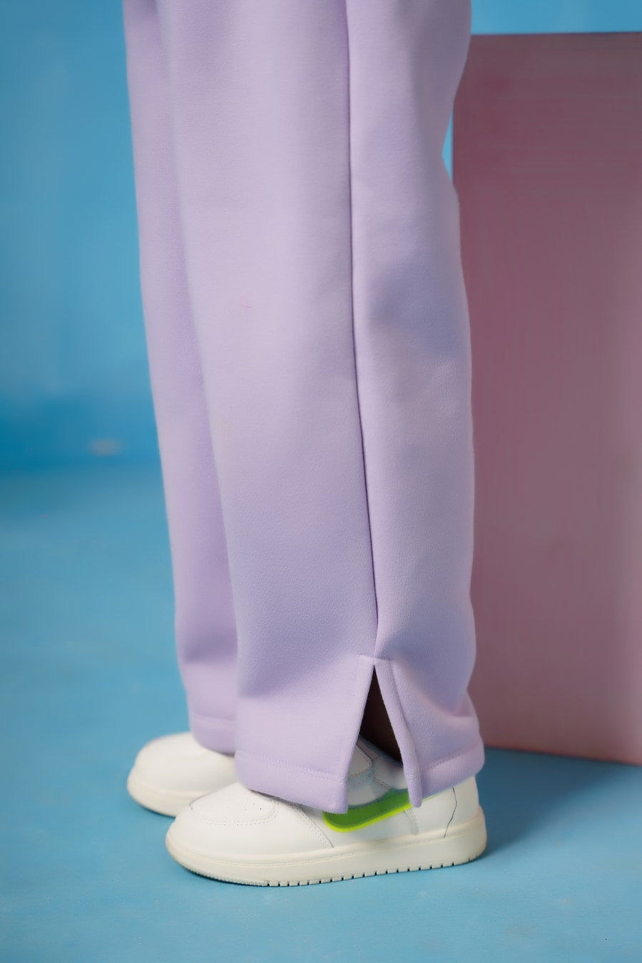 Hoodie With Slit Open Flared Pants - Lilac