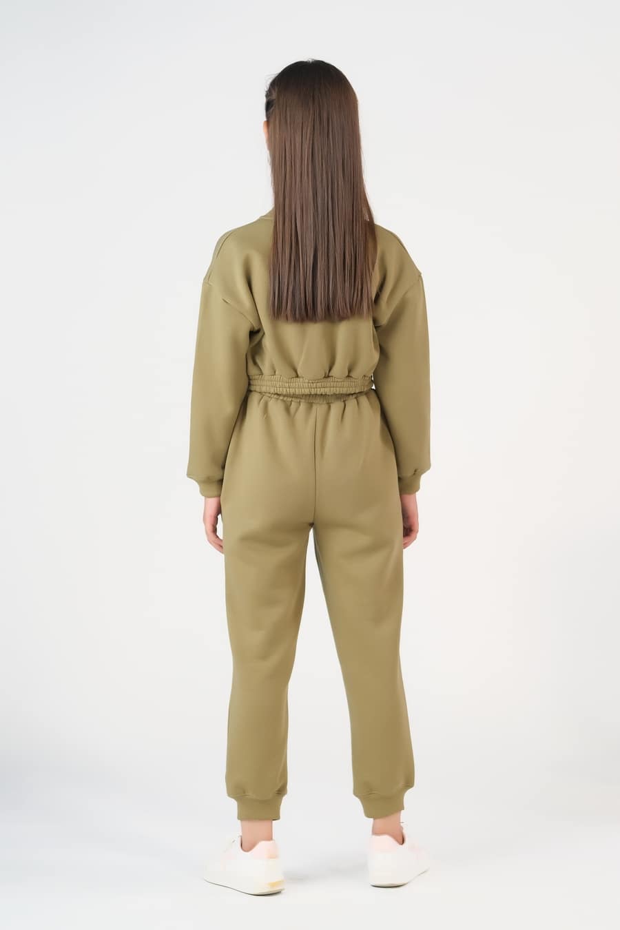 Crop Jacket With Jogger Pant - Mint Green - Fleece - co-ord-sets-western, kids, kids-winter, western - Sprinkles Pakistan