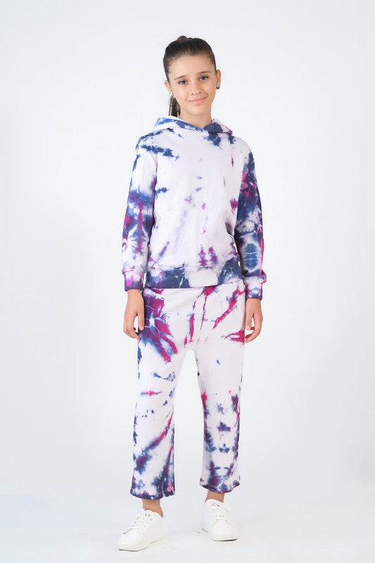 Tie Die Hoodie With Jogger Pants - Galaxy