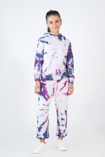 Tie Die Hoodie With Jogger Pants - Galaxy