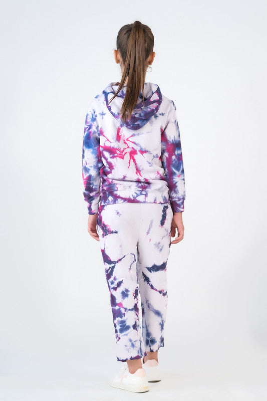 Tie Die Hoodie With Jogger Pants - Galaxy