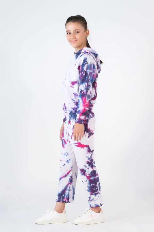 Tie Die Hoodie With Jogger Pants - Galaxy