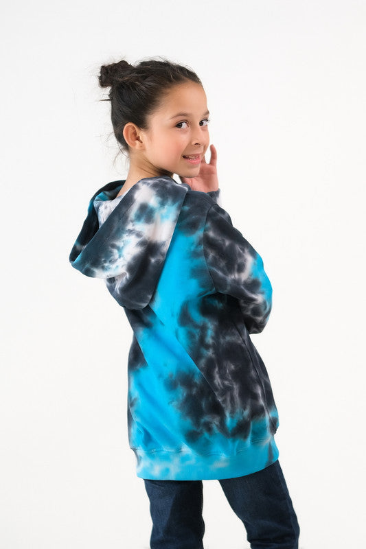 Tie Dye Dipped Hoodie - Blue