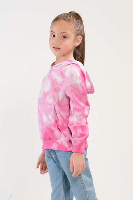 Terry Cloth Graphic Hoodie - Pink