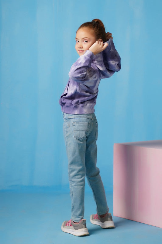 Terry Cloth Zip Up Hoodie - Purple