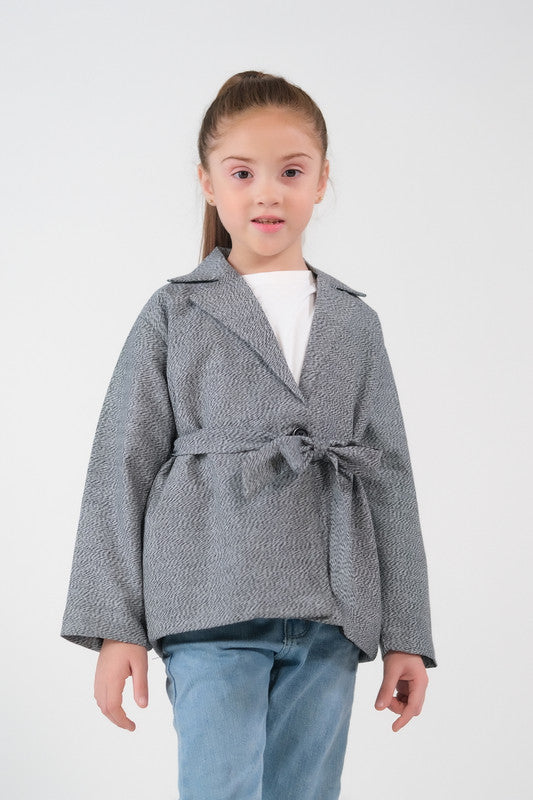 Cross Wrap Belted Coat - Grey