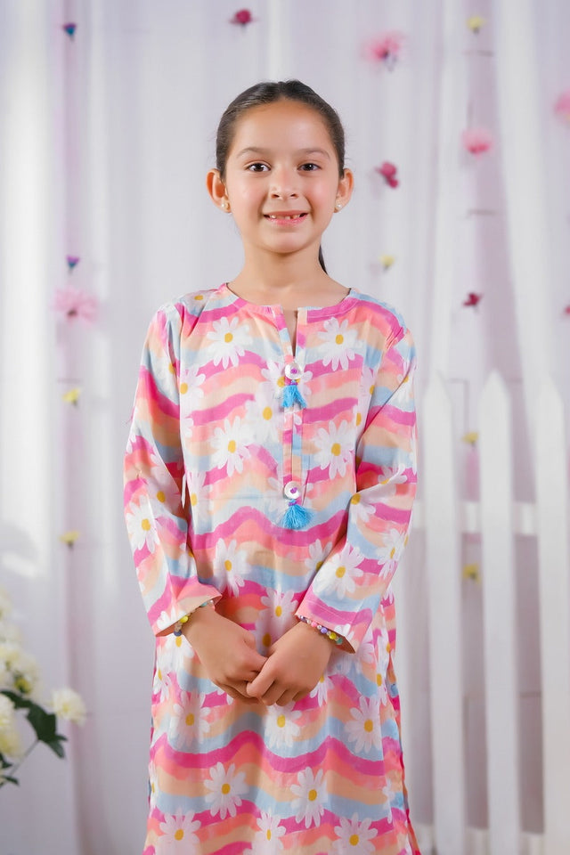 Floral Splash -  2 Pcs Set - Luxury Lawn