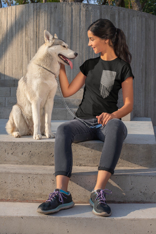 Black Contrast Patch Print Tee - Cotton - grand-sale, t-shirts, kids-clearance - Sprinkles Pakistan