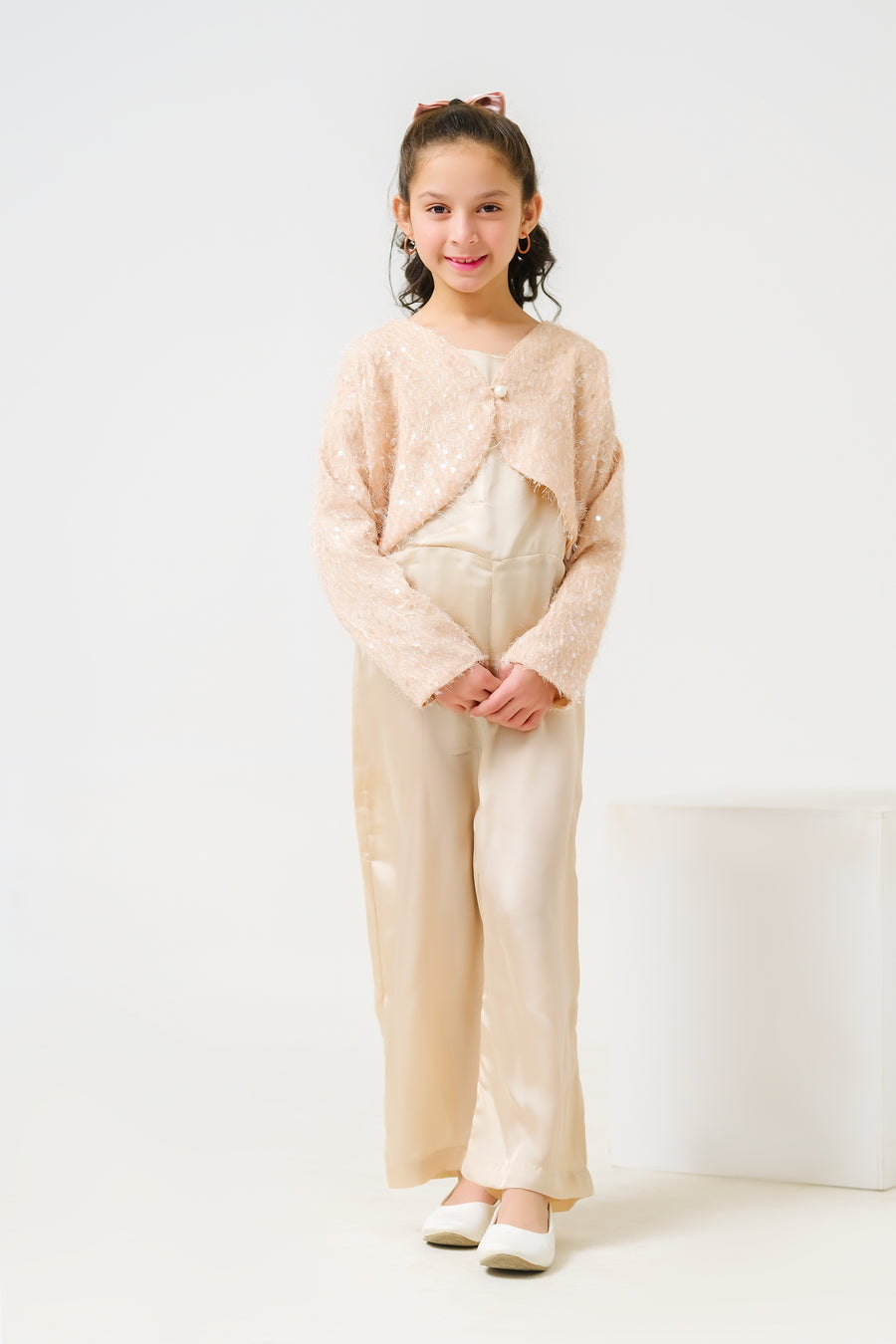 Chic Sparkle Ensemble Jumpsuit with Bolero Jacket