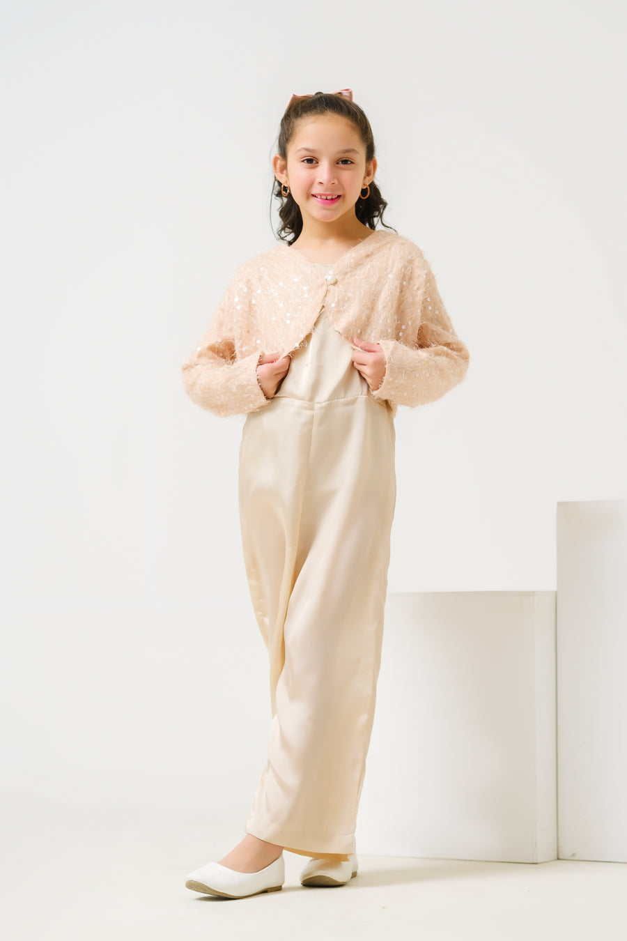 Chic Sparkle Ensemble Jumpsuit with Bolero Jacket