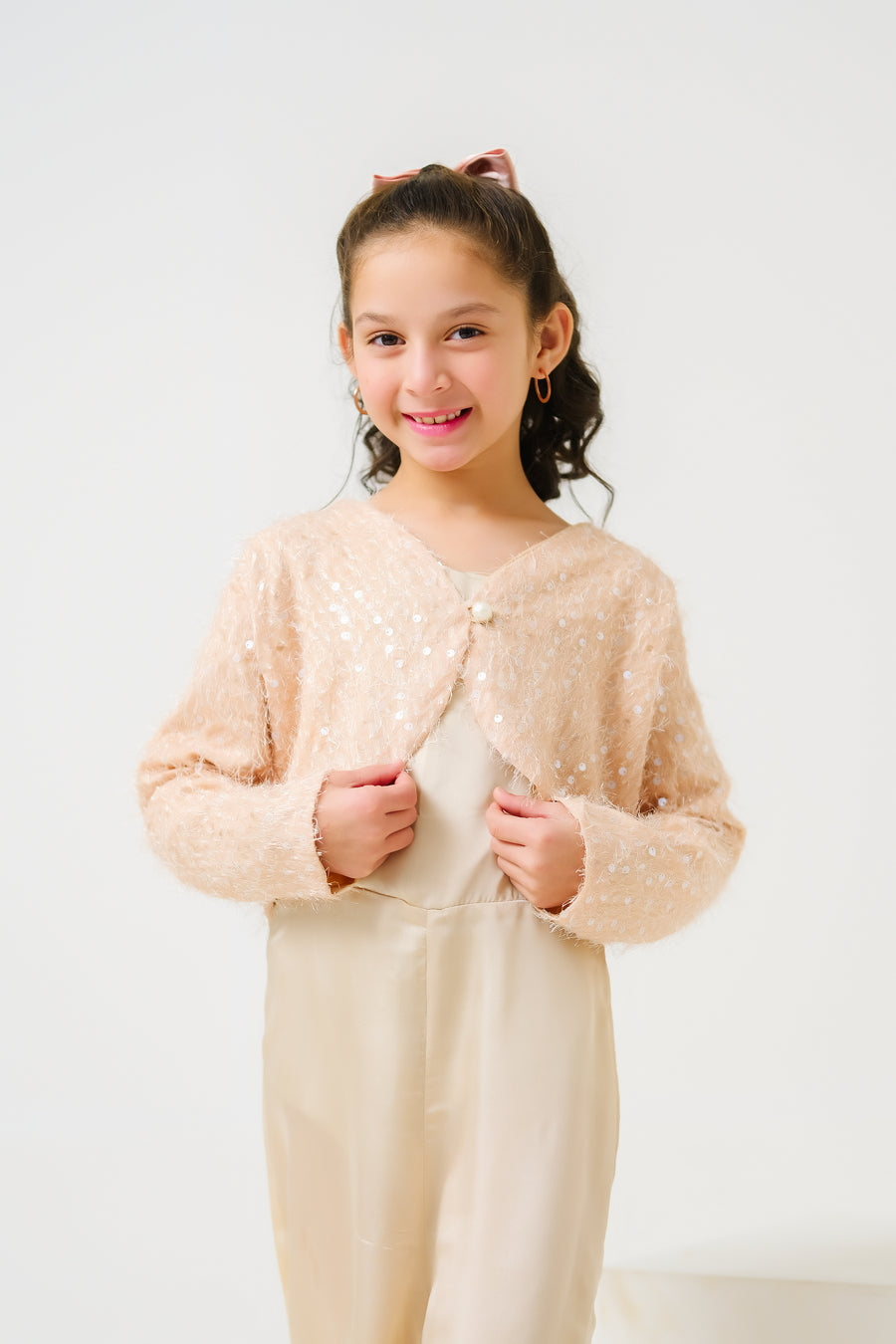 Chic Sparkle Ensemble Jumpsuit with Bolero Jacket