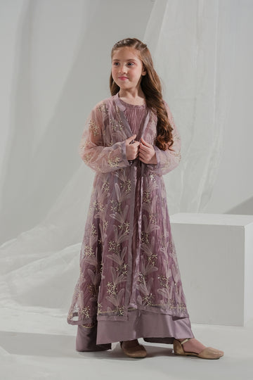 Elara - 2pcs Long Dress + Sequined Net