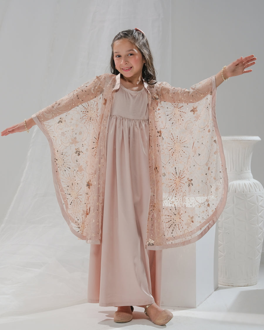 Fairy Tale Bloom - 2pcs Long Dress + Net Jacket